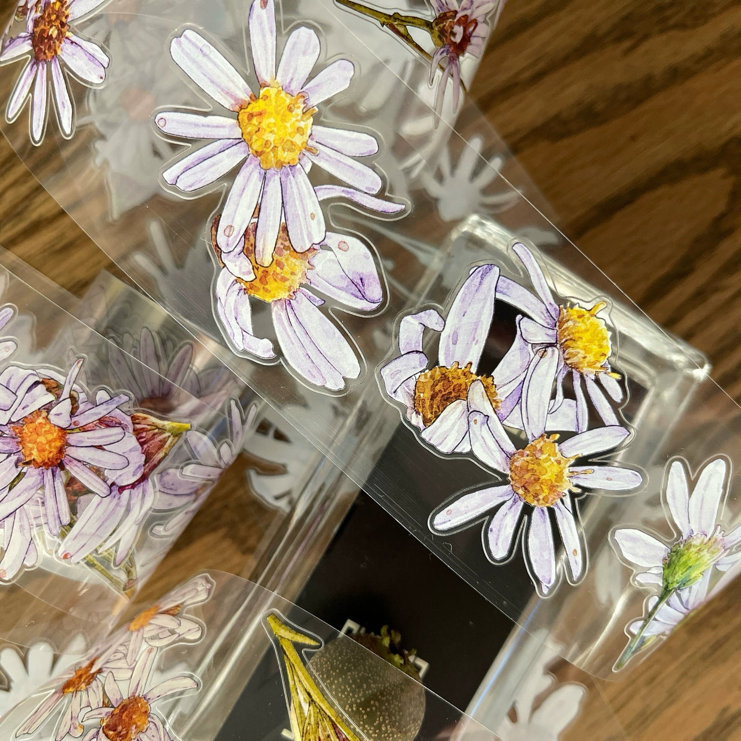 Seahorse Forest Vol7【A41#Wild Purple Flower】Original Design Pre-Cut Floral Washi/PET Tape Stickers,for Scrapbook Supplies,Journaling,Junk Journal,Bullet Journal,Planner Stickers