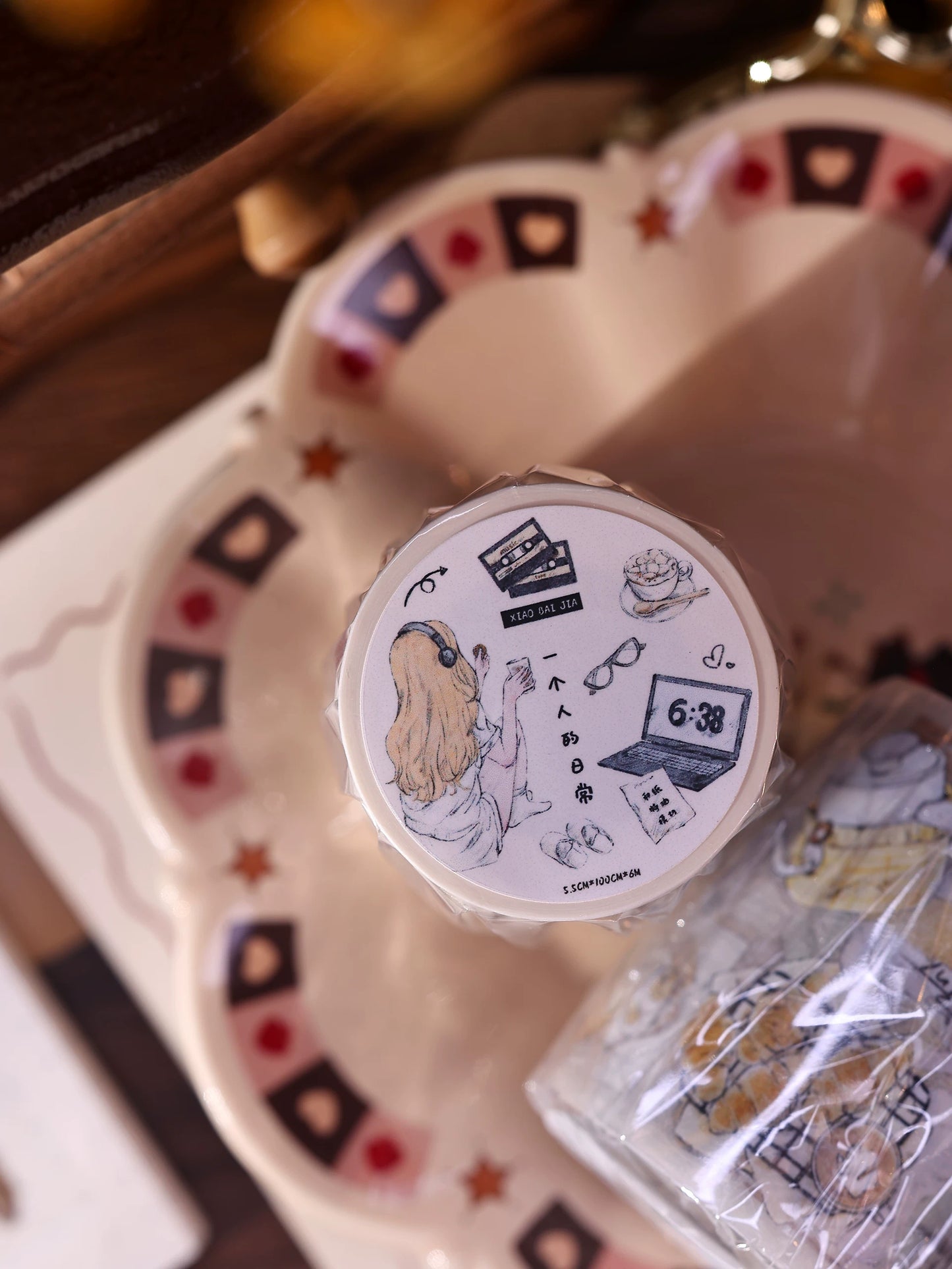 XiaoBaiJia Salt Series【A Person's Daily Routine】Pre-cut Orginal Design Washi/Pet Tape Light Retro Stickers