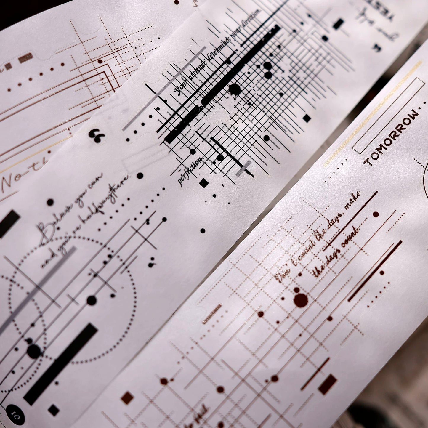 XiaoBaiJia Salt Series【Shadow Serenade】Pre-cut Orginal Design Washi/Pet Tape Light Retro Stickers