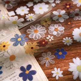 YiEr Vol13【Chrysanthemum Velvet Flower】Orginal Design Washi/Pet Floral Tape Light Retro Landscaping Stickers
