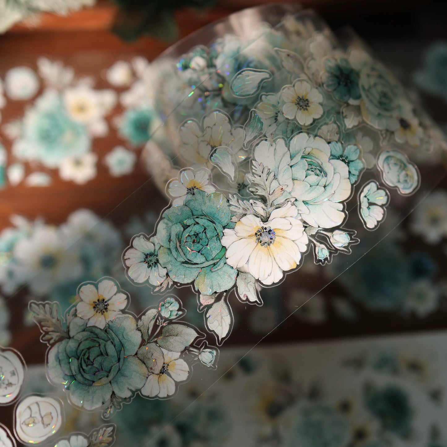 YiEr Vol17【Blue-Violet Flower】Kiss-cut Floral Washi Tape and PET Stickers