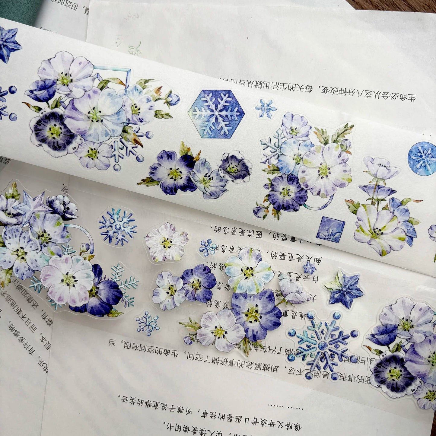 ZiYuanSu Vol15【Baby Blue Eyes】Follower Background Scene Kiss-cut Floral Washi Tape and PET Stickers