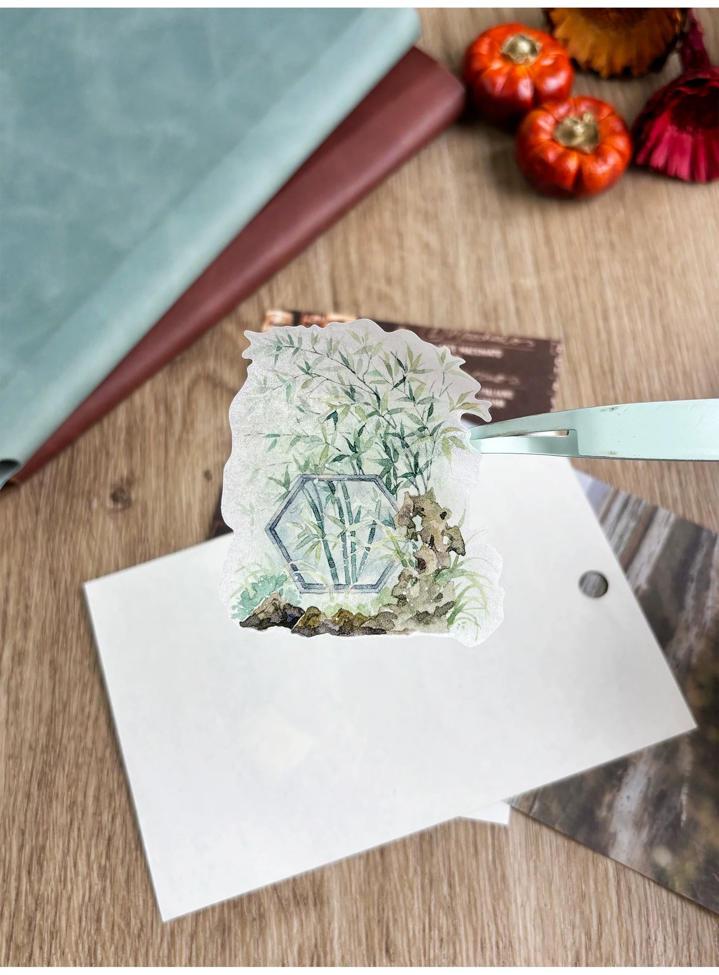 ZiYuanSu【Deep Courtyard】Retro Decorative Background Scene Pre-cut Washi PET Tape