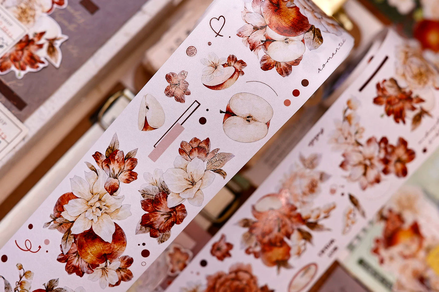 XiaoBaiJia【Sweet Dream Blossoms】Orginal Design Kiss-cut Washi/Pet Floral Tape Light Retro Landscaping Stickers