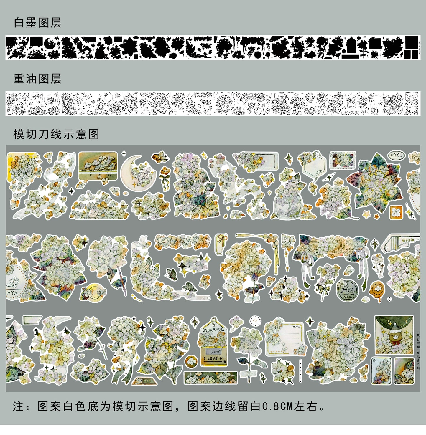 ZiYuanSu Vol12【Colorful Embroidery】Scene/Landscape Pre-cut Washi/PET Tape,for Scrapbook Supplies,Scrapbook Tape Stickers,Junk Journal Supplies