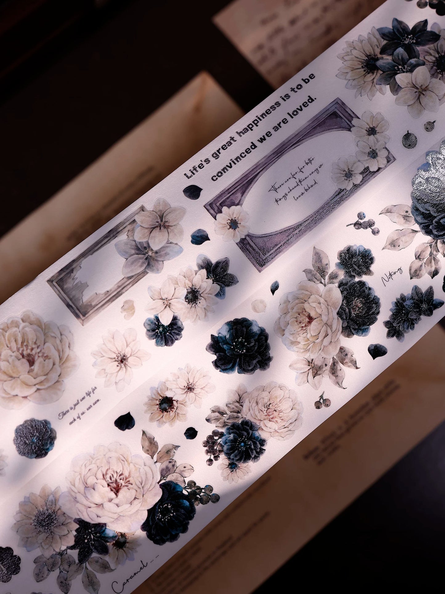 XiaoBaiJia【Old Color Floral Traces】Pre-cut Floral Orginal Design Taiwan Washi Pet Tape Light Retro Stickers