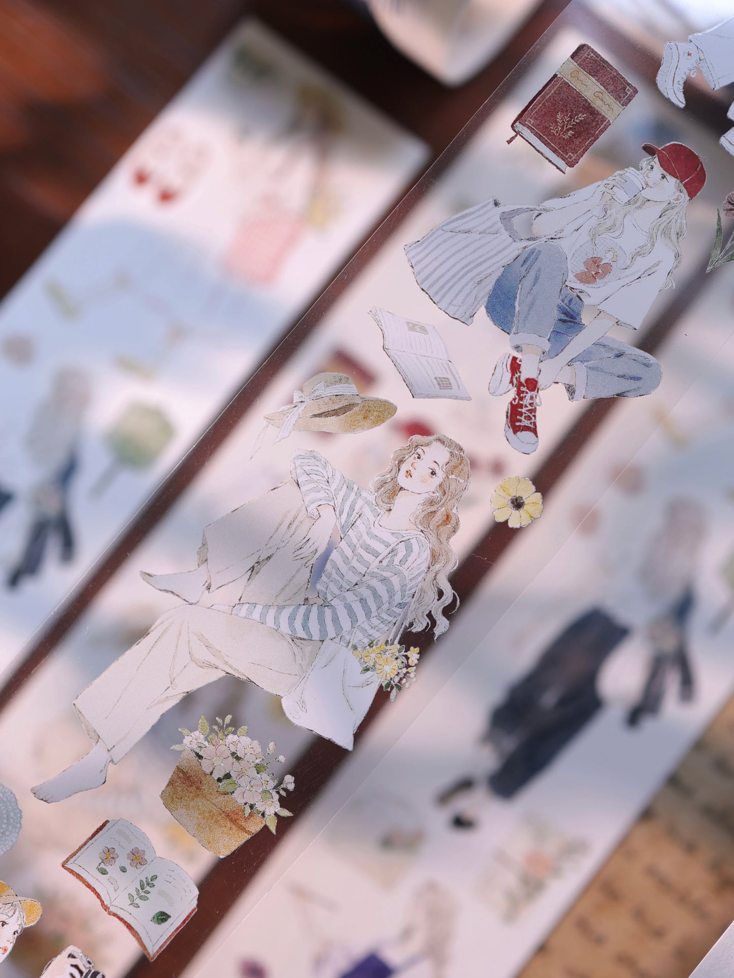YiEr Vol17【Girl's Notebook】Kiss-cut Character Washi Tape and PET Stickers