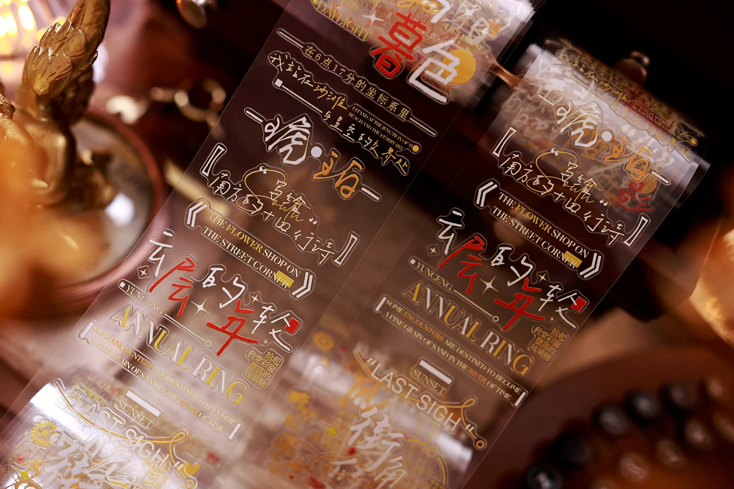 XiaoBaiJia 【Orange Chronicles】Pre-cut Orginal Design Washi/Pet Tape Light Retro Stickers