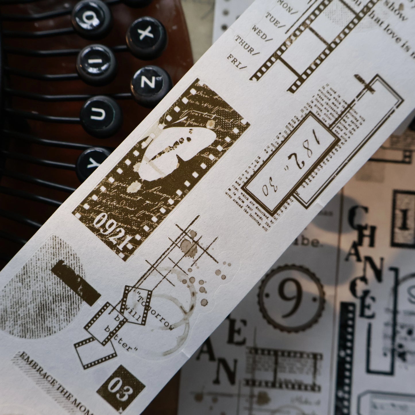 YiEr Vol15【Old Collection】Orginal Design Pre-cut Washi/Pet Floral Tape Light Retro Landscaping Stickers