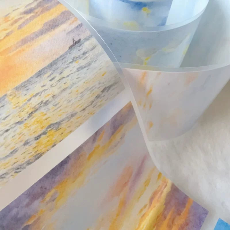 ZaoZao Vol3【Sky Color】Original Design Kiss-Cut Washi PET Tape Stickers,for Scrapbook Supplies,Journaling,Junk Journal,Bullet Journal,Planner Stickers