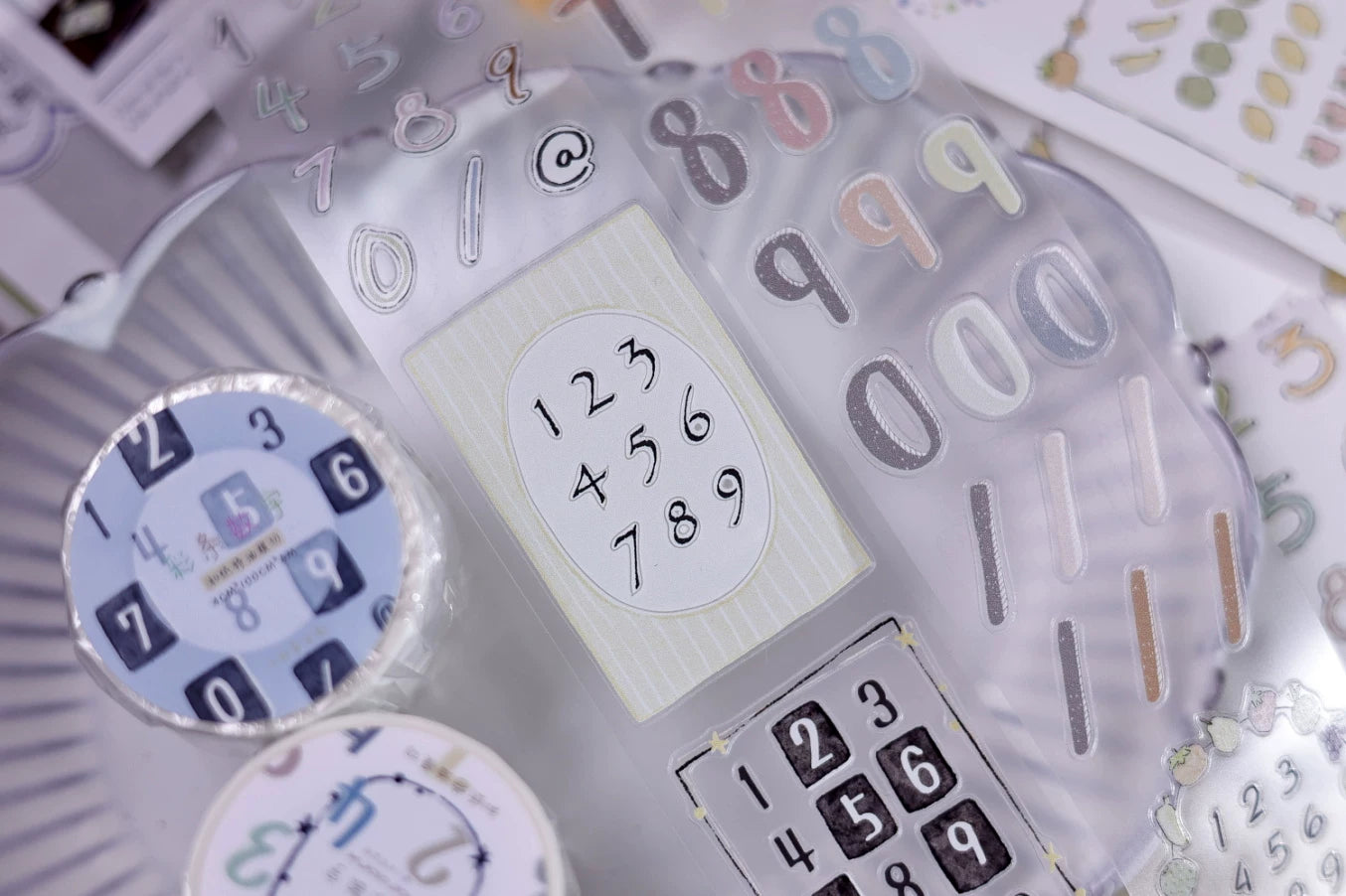 XiaoBaiJia Salt Series【Color Bar Numbers】Pre-cut Orginal Design Text Washi/Pet Tape Light Retro Stickers