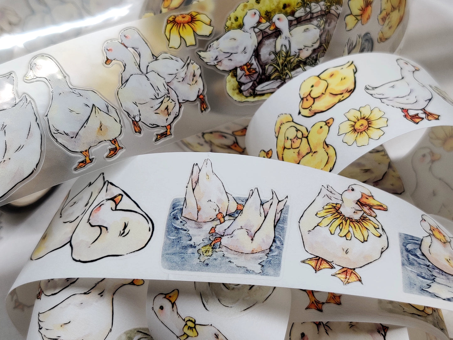 Xiangxiang Vol4 【Duck】Light Retro Animal Scenery Orginal Design Washi Pet Tape Landscaping Stickers