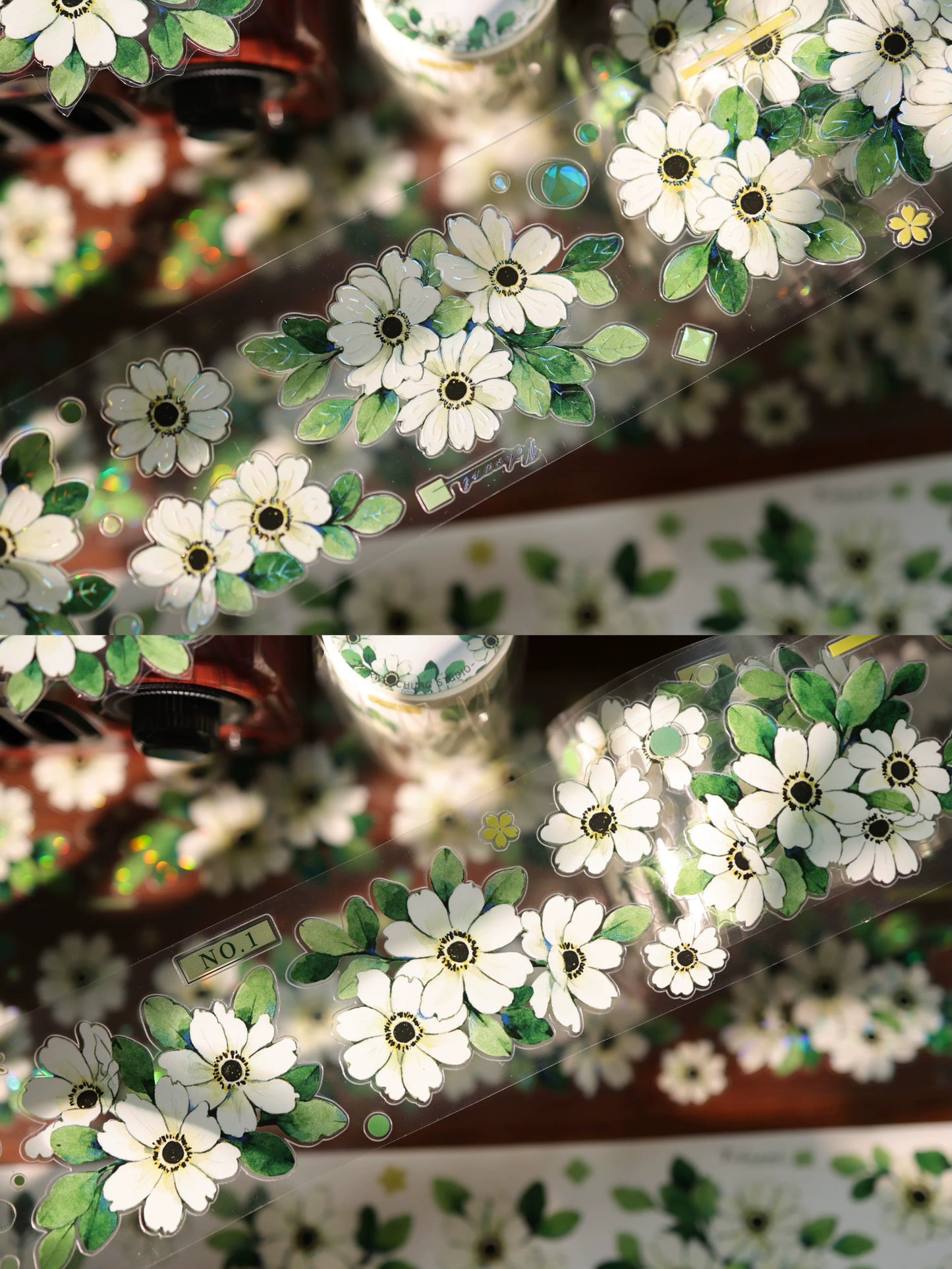 YiEr Vol17【Spring Field Green Letter】Kiss-cut Floral Washi Tape and PET Stickers