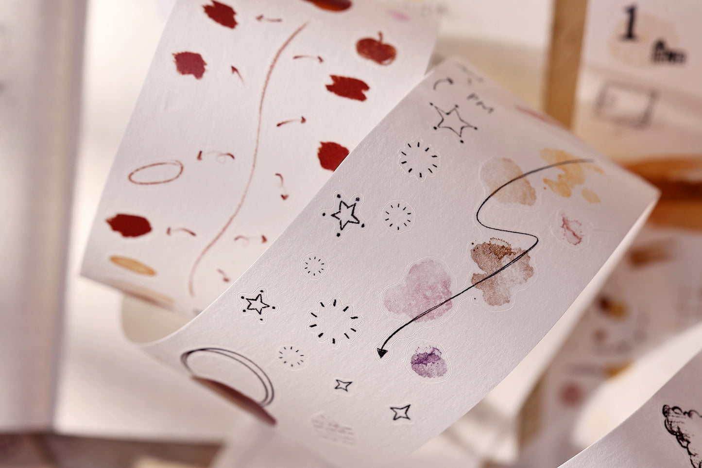 XiaoBaiJia Minimalist Style【Small Decoration】Light Retro Orginal Design Washi Pet Tape Landscape Stickers