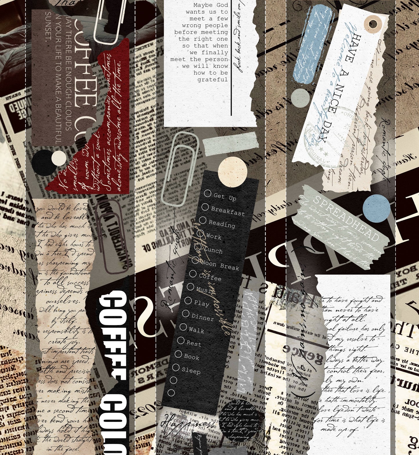 Linlanxi【Ancient Rhyme Paper Seal】Original Design Retro Broken Paper Bookkeeping Washi/Pet Tape