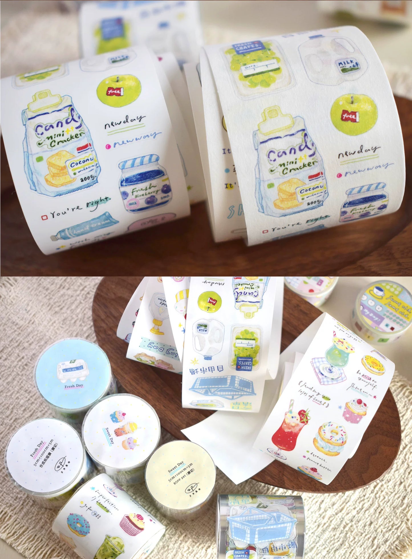 Dover Original【Cold Drinks & Desserts Theme】Salt-style Cute Pre-cut Washi Tape Sticker