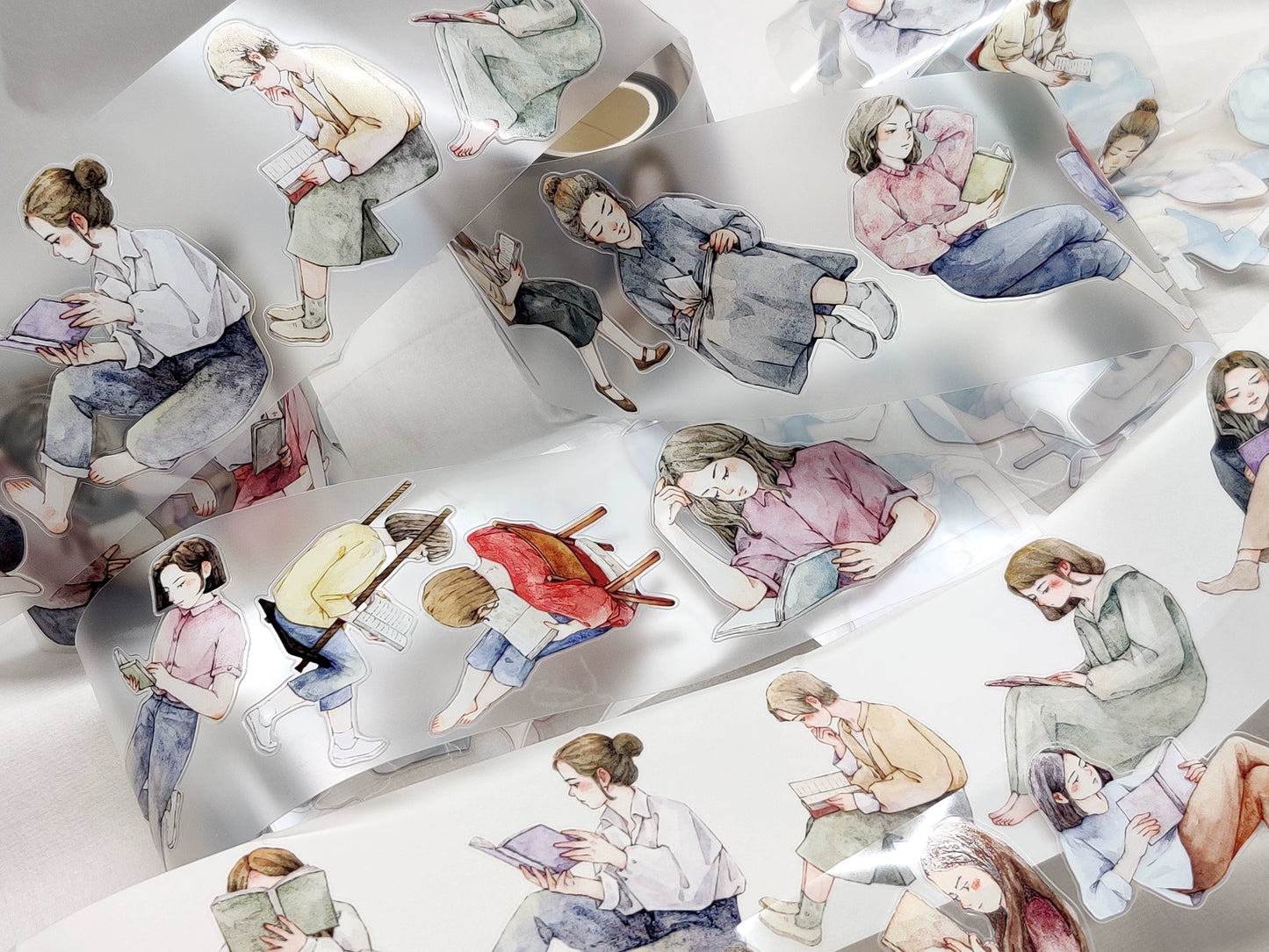 Xiangxiang Vol4 【Having Books as Companions】Light Retro Character Scenery Orginal Design Washi Pet Tape Landscaping Stickers