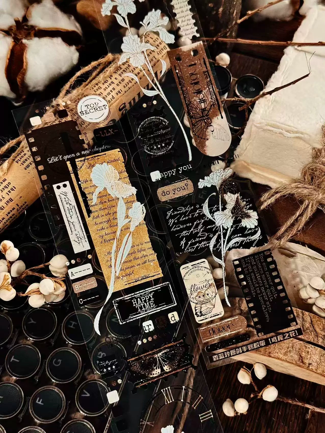 Linlanxi Vol13【Iris Flower】Original Design Retro Exquisite Light Vintage Decorative Washi Pet Tape