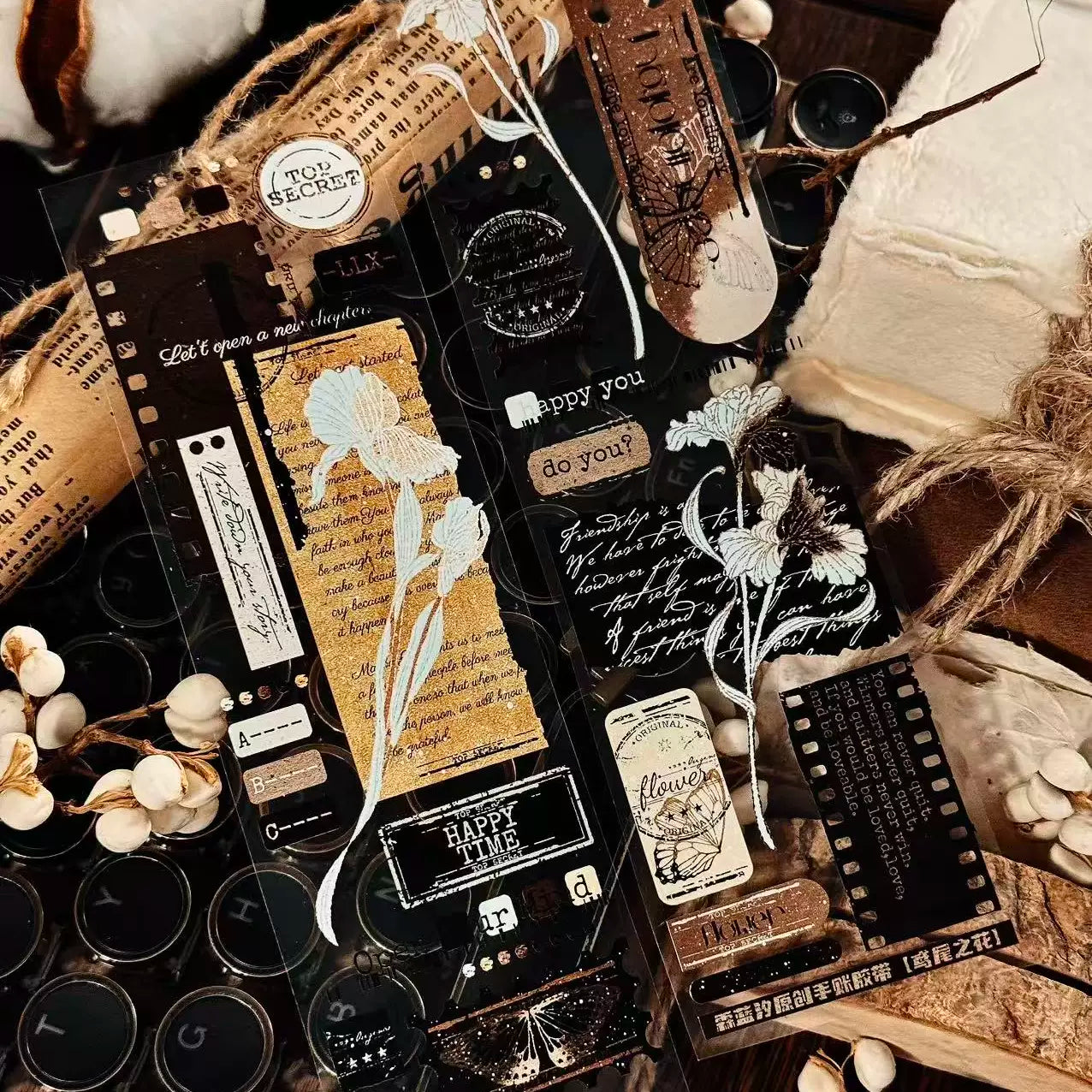 Linlanxi Vol13【Iris Flower】Original Design Retro Exquisite Light Vintage Decorative Washi Pet Tape