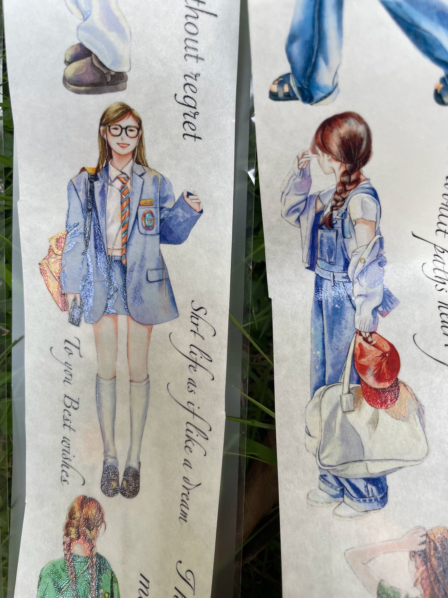 ZaoZao Vol1【Meet】Original Design Kiss-Cut Washi PET Tape Stickers,for Scrapbook Supplies,Journaling,Junk Journal,Bullet Journal,Planner Stickers