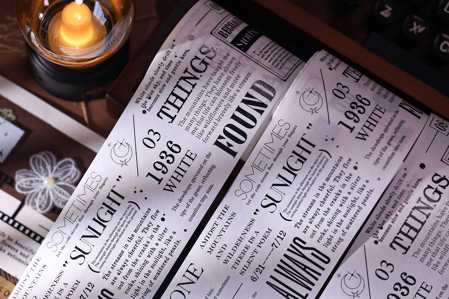 XiaoBaiJia【Paragraph】Light Retro Orginal Design Washi Pet Tape Landscape Stickers