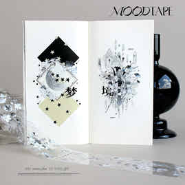 Moodtape【Mythology of Broken Moon】Flowers Lily Moonlight Landscap Original Design Washi/Pet Tape Stickers,for Scrapbook Supplies,Scrapbook Tape Stickers,Junk Journal Supplies