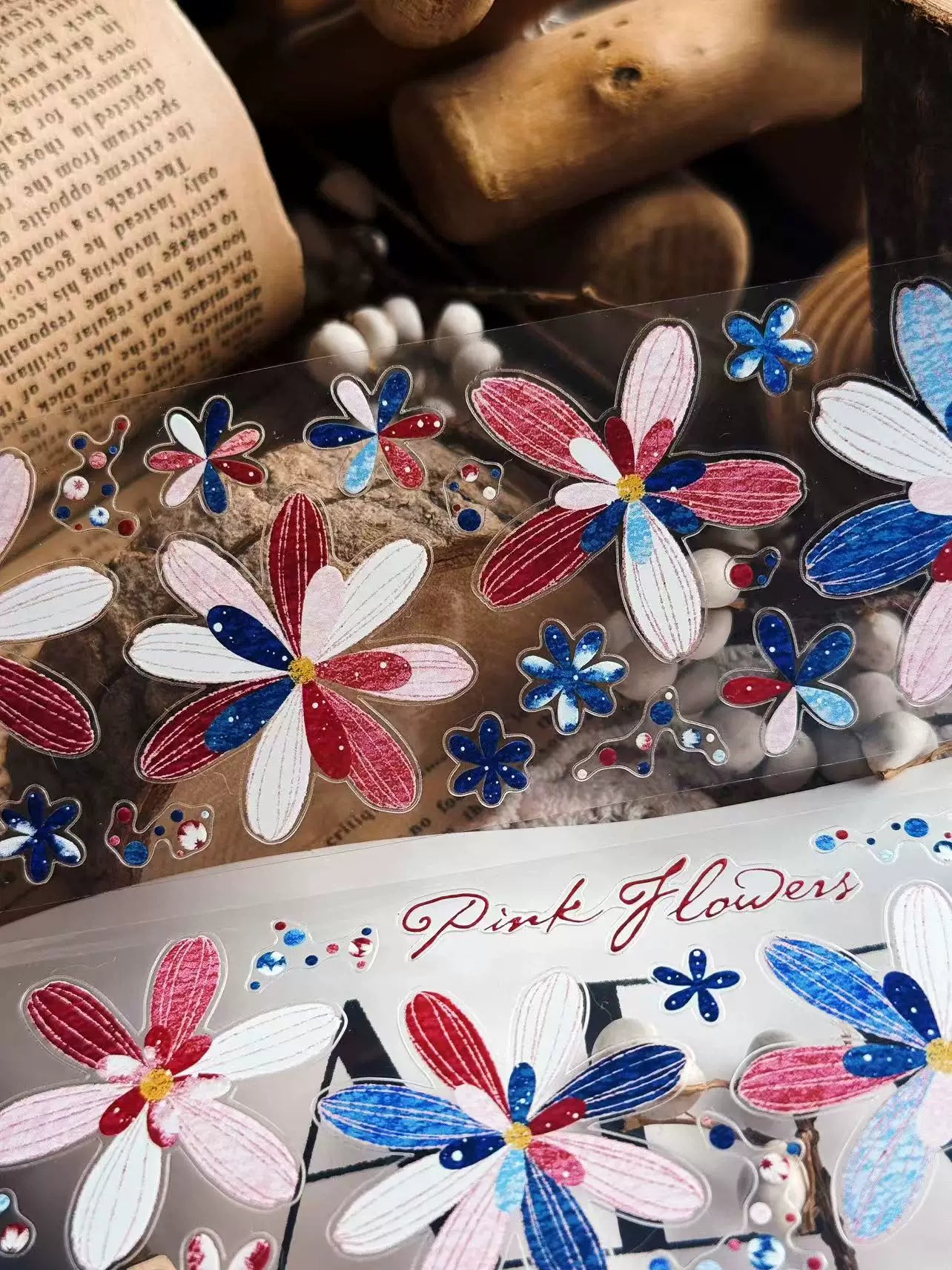 Linlanxi Vol14【Gelaier】【Blue Pink Dai】Original Design Retro Exquisite Vintage Decorative Washi/Pet Tape