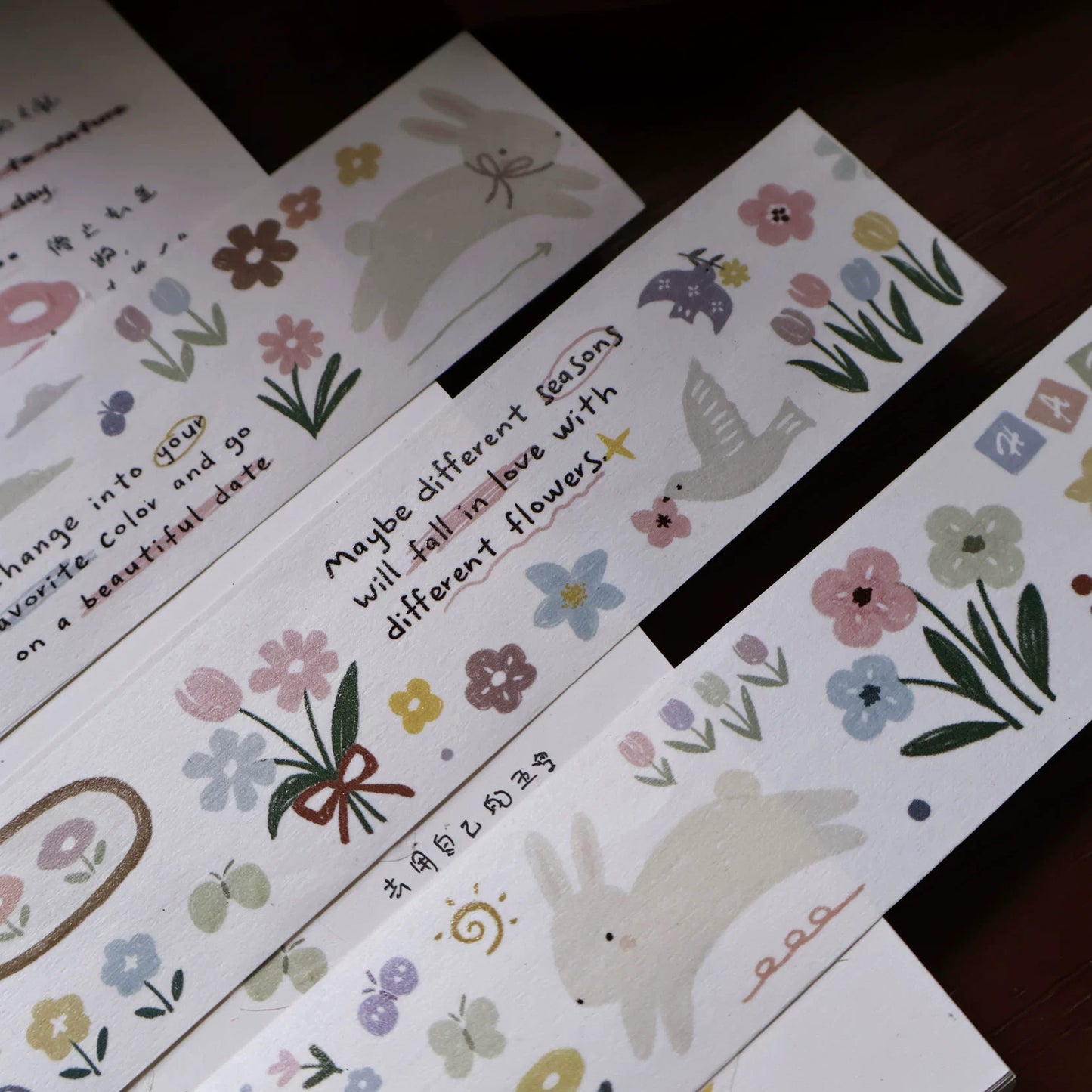 YiEr Minimalist Style Vol4【Rabbit Flower Story】Pre-cut Light Retro Orginal Design Washi Pet Tape Landscape Stickers