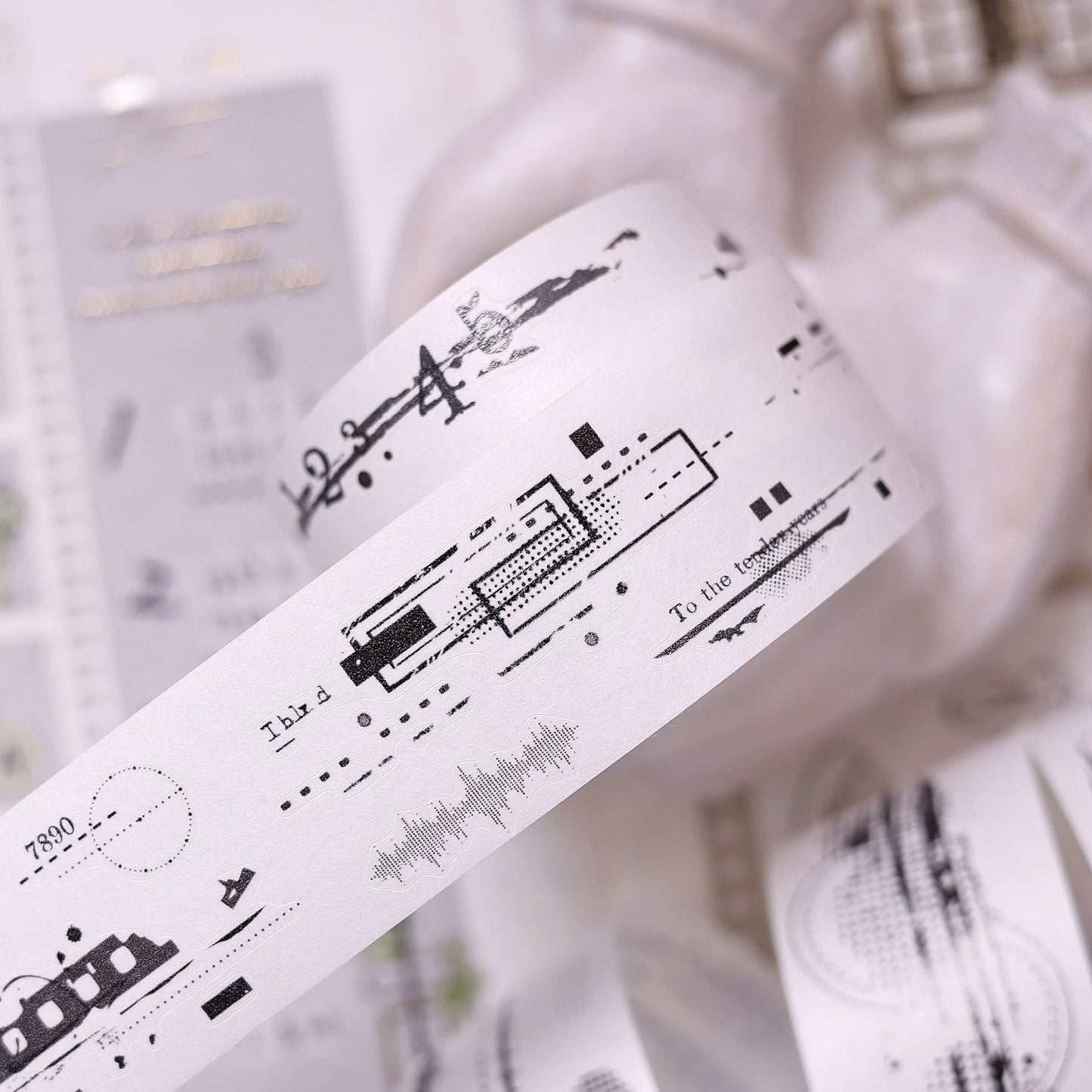 XiaoBaiJia Salt Series【Time Passes and Leaves Traces】Pre-cut Orginal Design Backgroud Washi/Pet Tape Light Retro Stickers