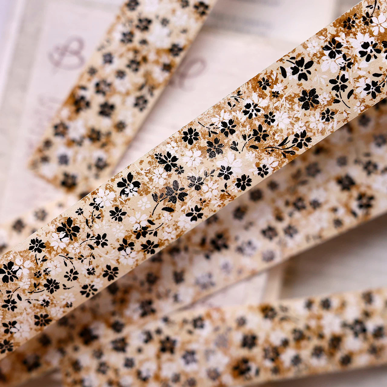 XiaoBaiJia Salt Series【Green Mist Flower Message / Brown Tea Flower Shadow】Pre-cut Orginal Design Washi/Pet Tape Light Retro Stickers