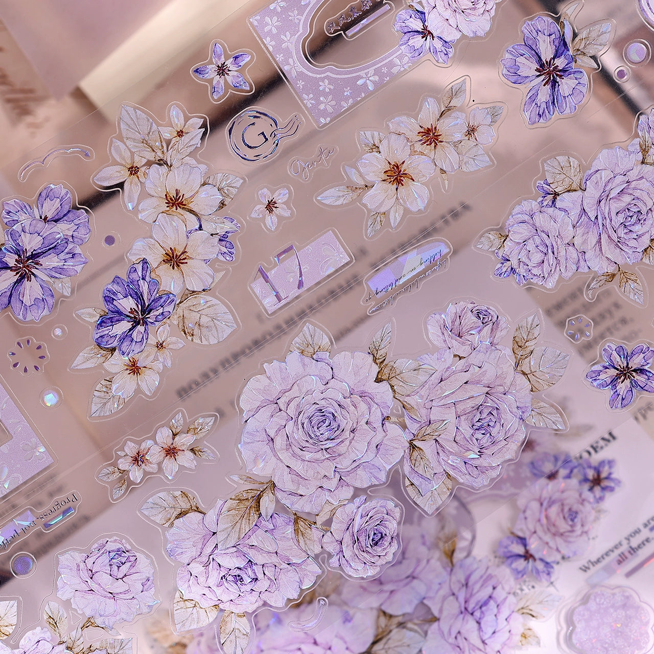 XiaoBaiJia【Rose Poetry】Light Retro Orginal Design Washi Pet Tape Landscape Stickers