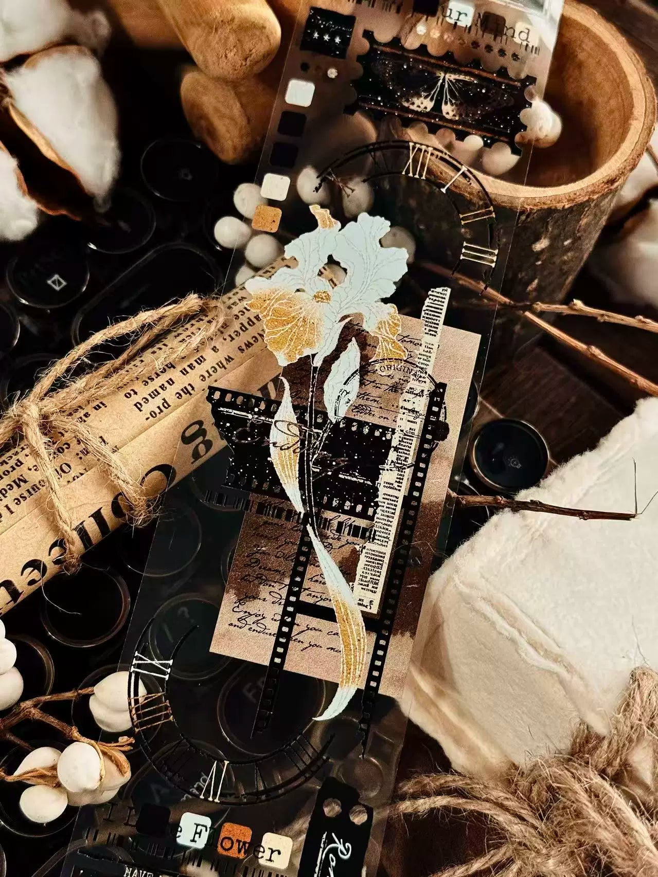 Linlanxi Vol13【Iris Flower】Original Design Retro Exquisite Light Vintage Decorative Washi Pet Tape