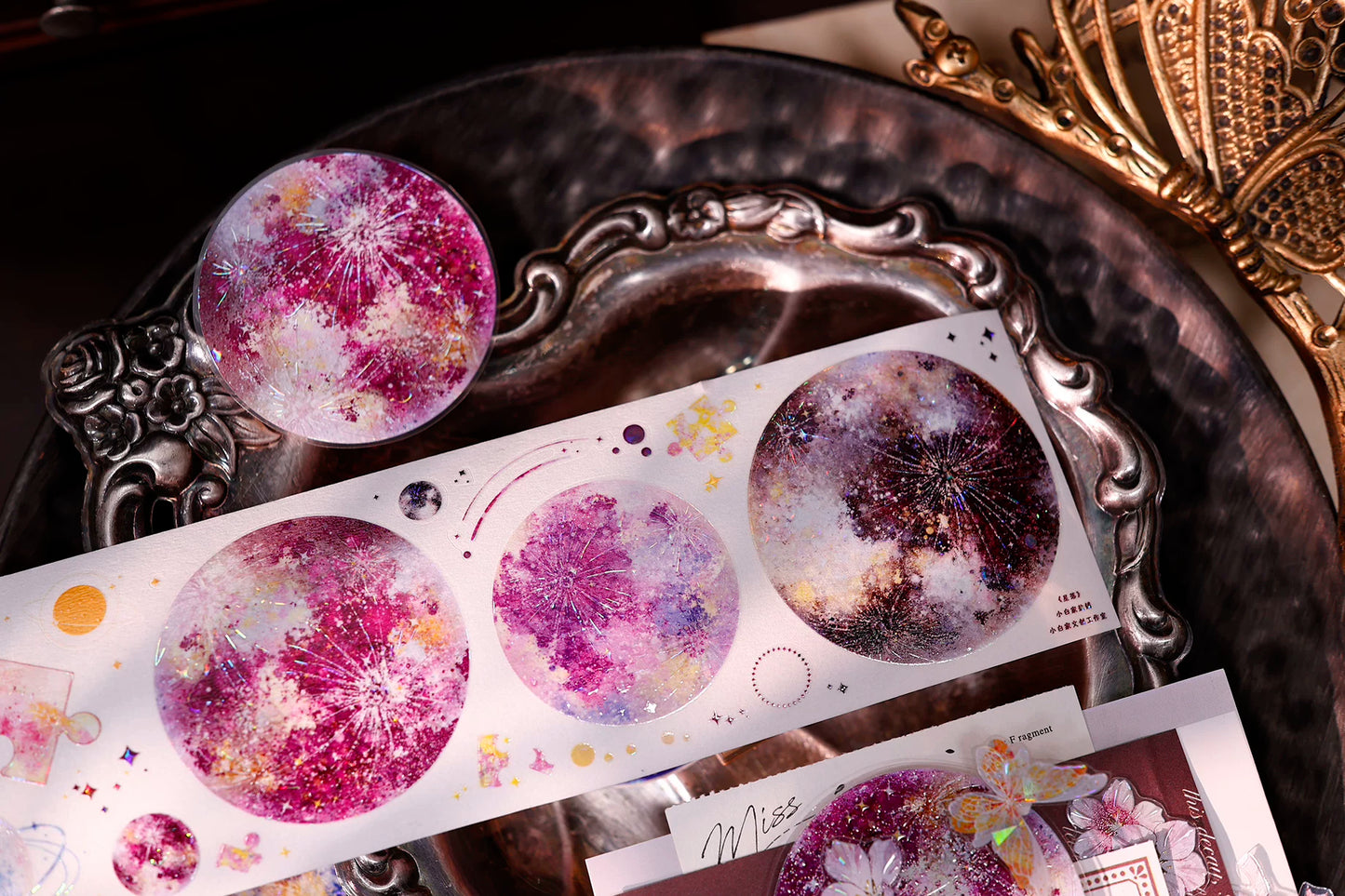 XiaoBaiJia【Starfall】Pre-cut Dream Planet Orginal Design Washi Pet Tape Light Retro Stickers