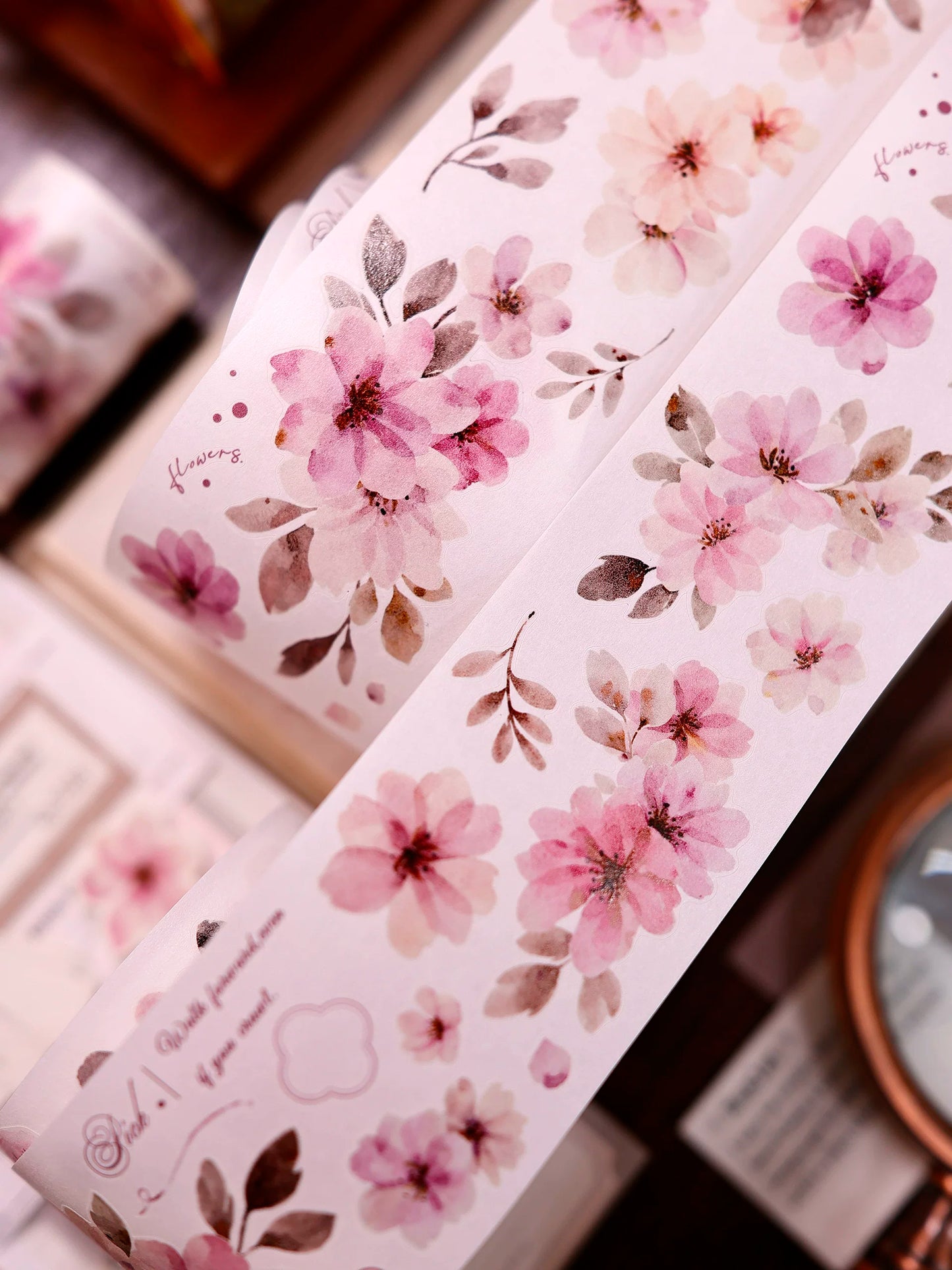 XiaoBaiJia Salt Series【Pink Mist Letter Paper】Pre-cut Orginal Design Washi/Pet Tape Light Retro Stickers