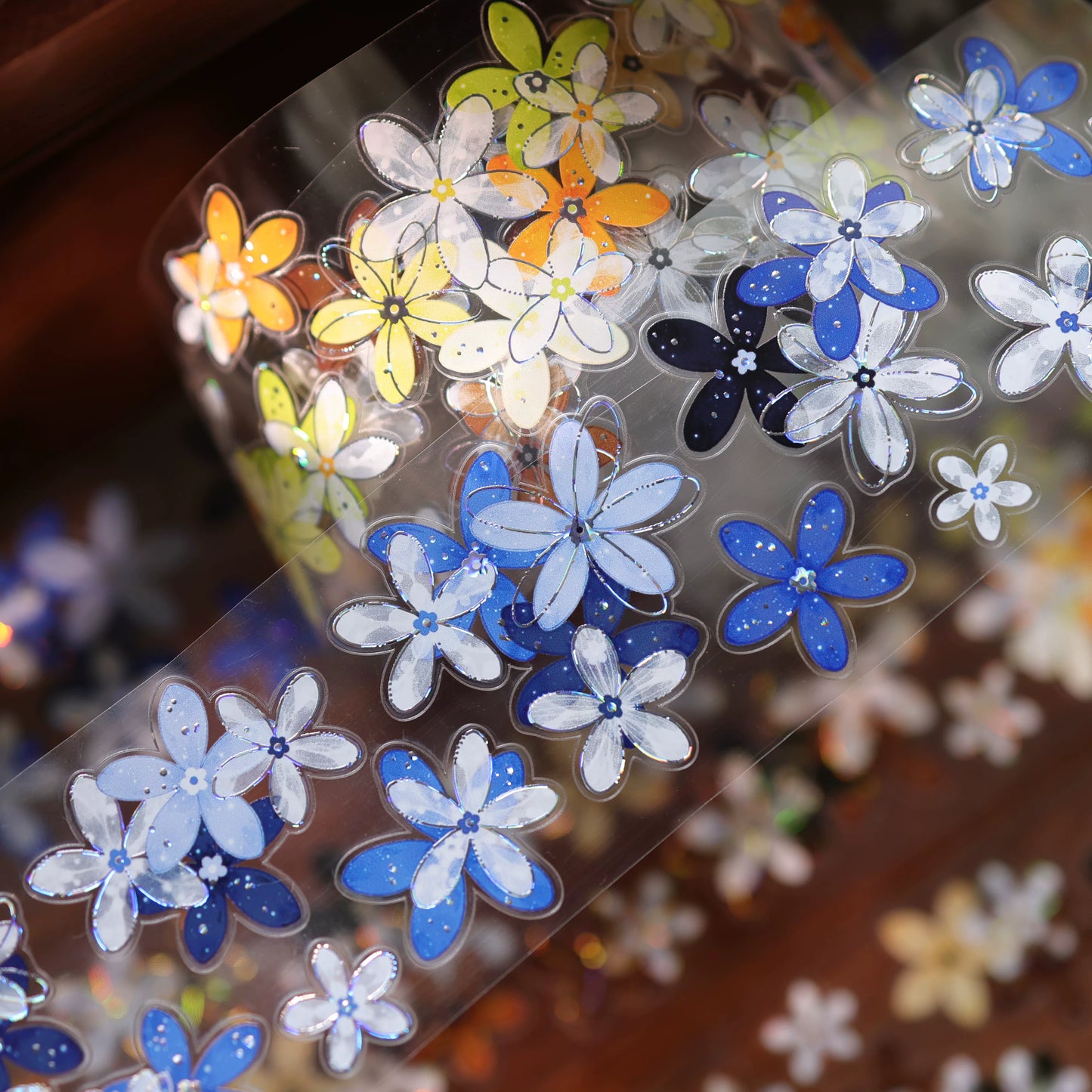 YiEr Vol17【Flowers on the Path】Kiss-cut Light Retro Floral Washi Tape and PET Stickers