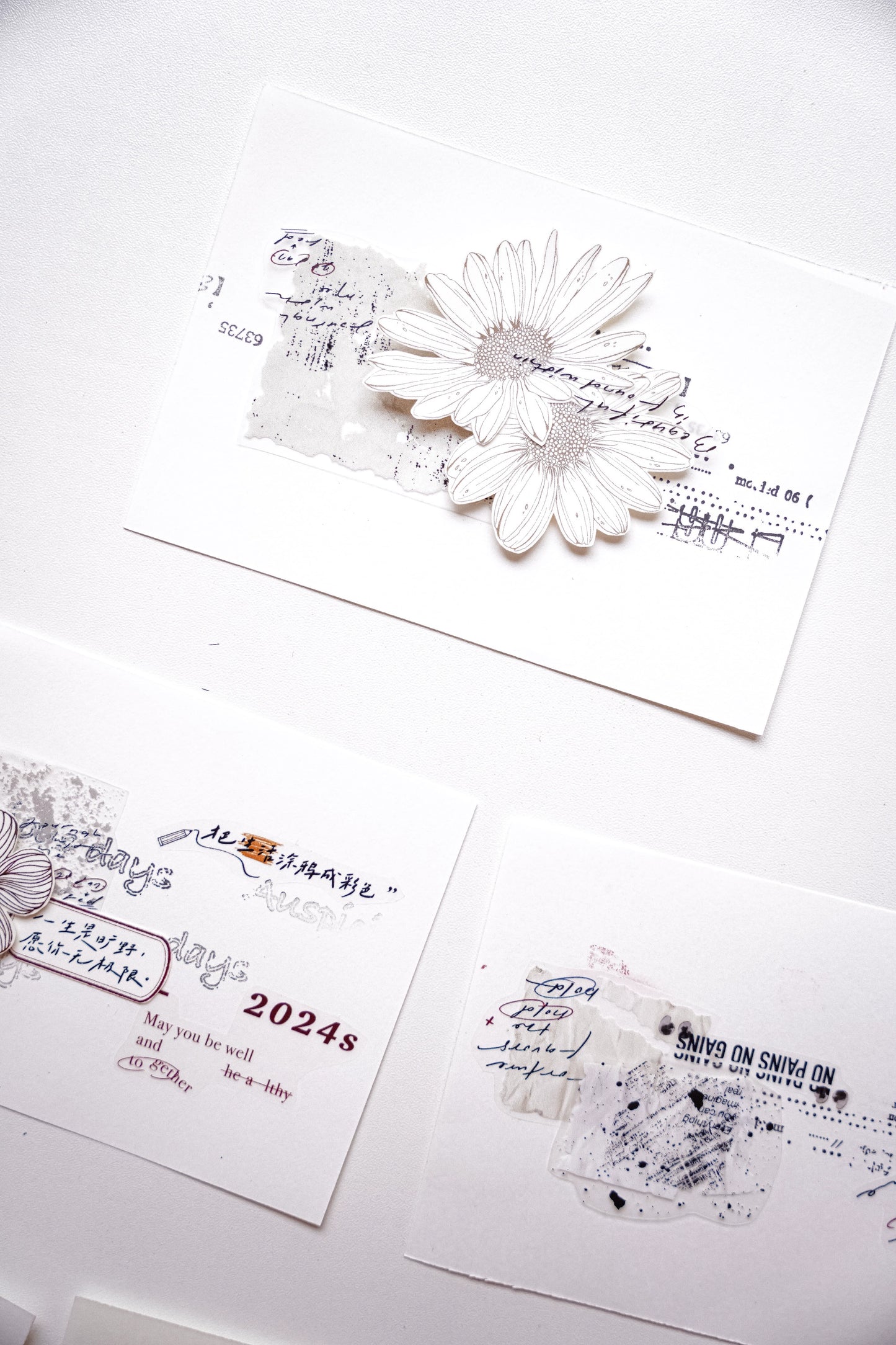 YuanZi Vol7【QiuMo】Orginal Design Washi/Pet Tape Light Retro Flowers Stickers,for Scrapbook Supplies,Scrapbook Tape Stickers,Junk Journal Supplies