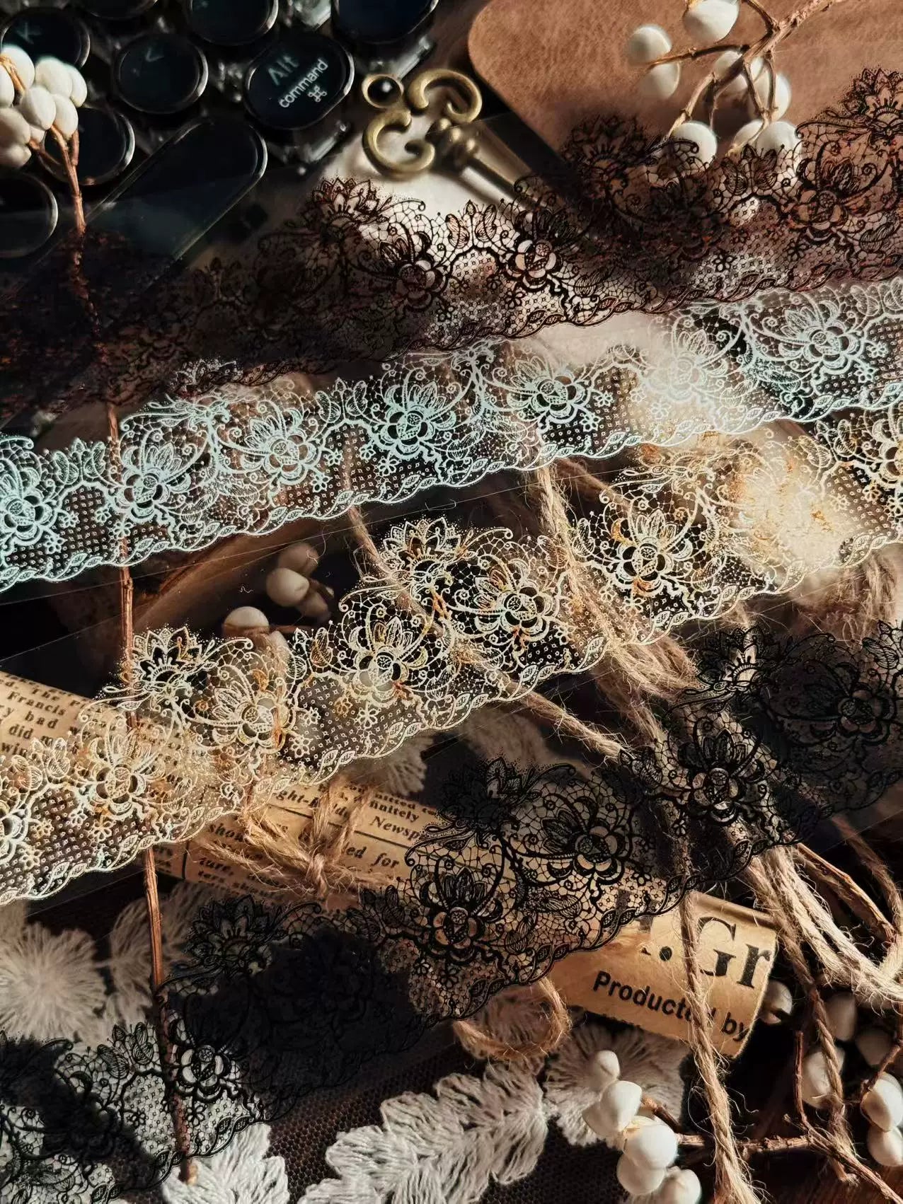 Linlanxi Vol13【Vintage Lace Trim】Original Design Retro Broken Paper Bookkeeping Washi Pet Tape