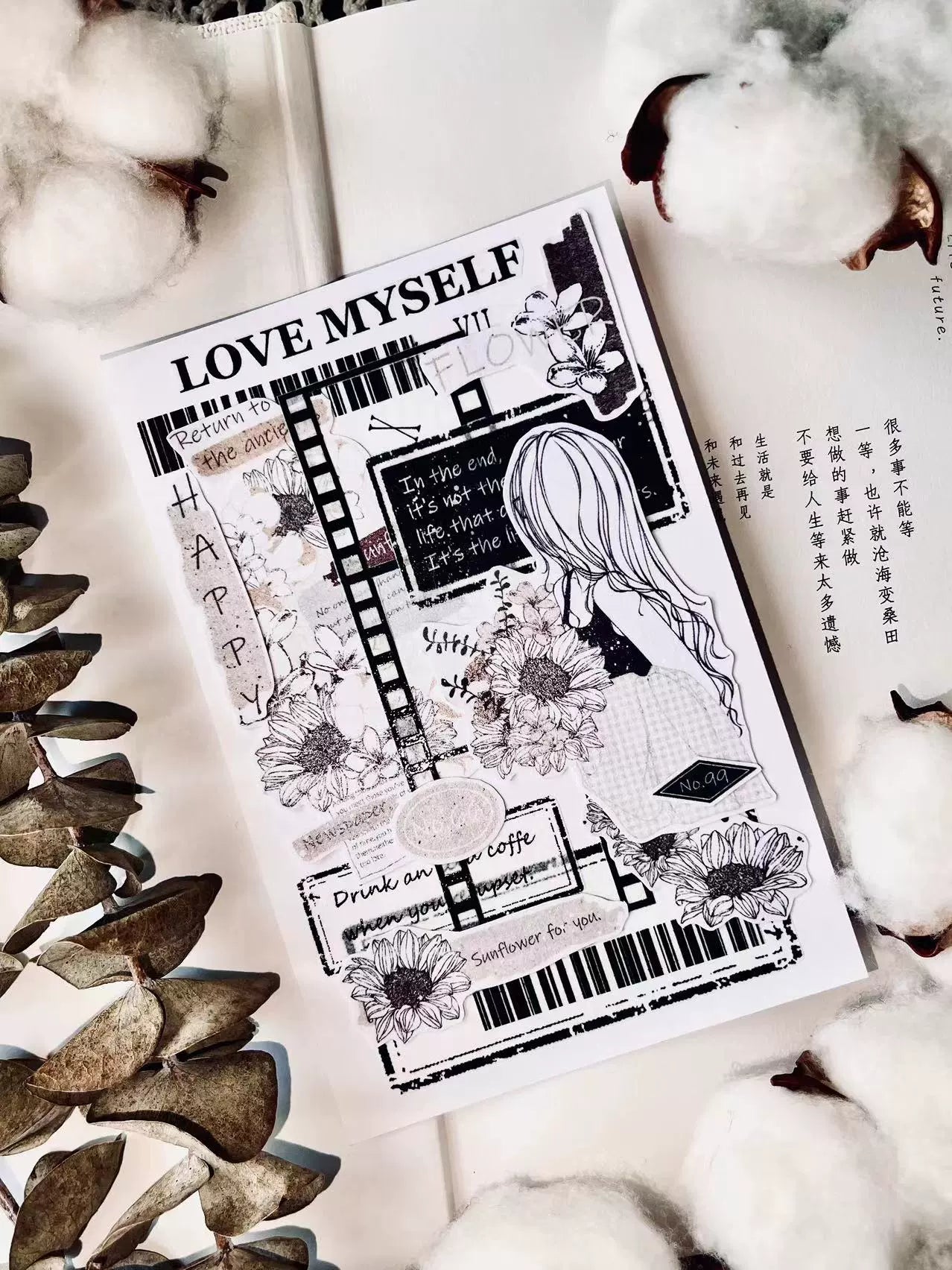 Linlanxi【Girl】Original Design New Product  Washi/Pet Tape Light Retro Character Style Long Loop Full Roll