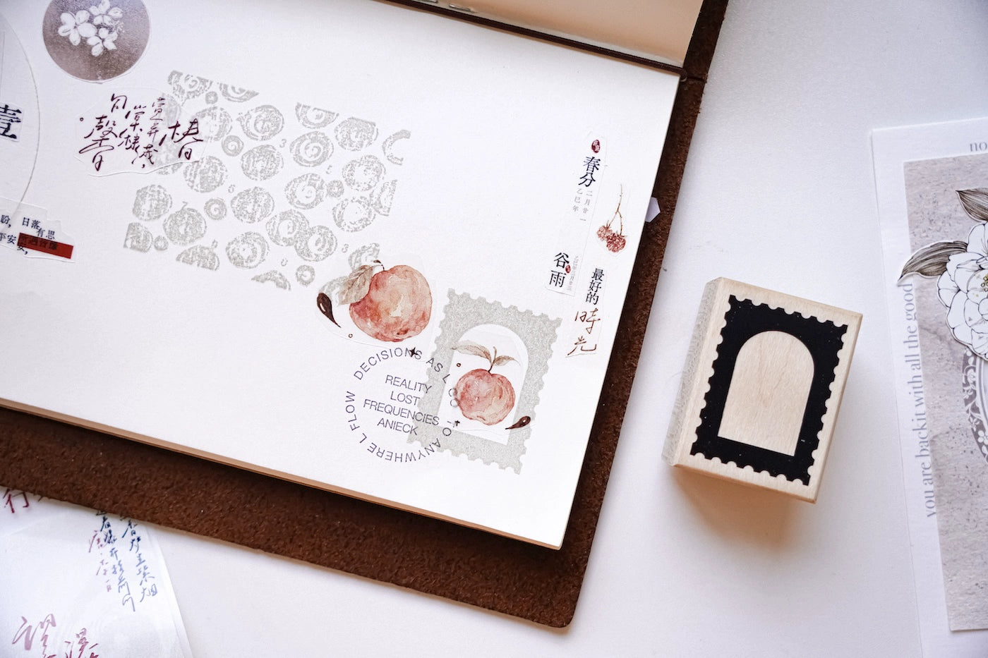 Yuanzi Vol7【Border Series】Upgraded Rubber Retro Maple Stamp for Washi Tape