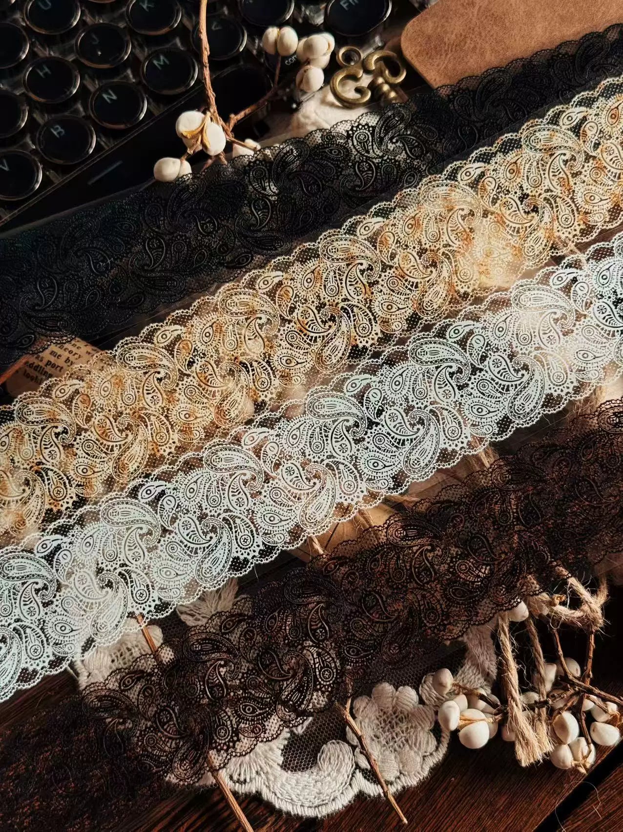 Linlanxi Vol13【Vintage Lace Trim】Original Design Retro Broken Paper Bookkeeping Washi Pet Tape