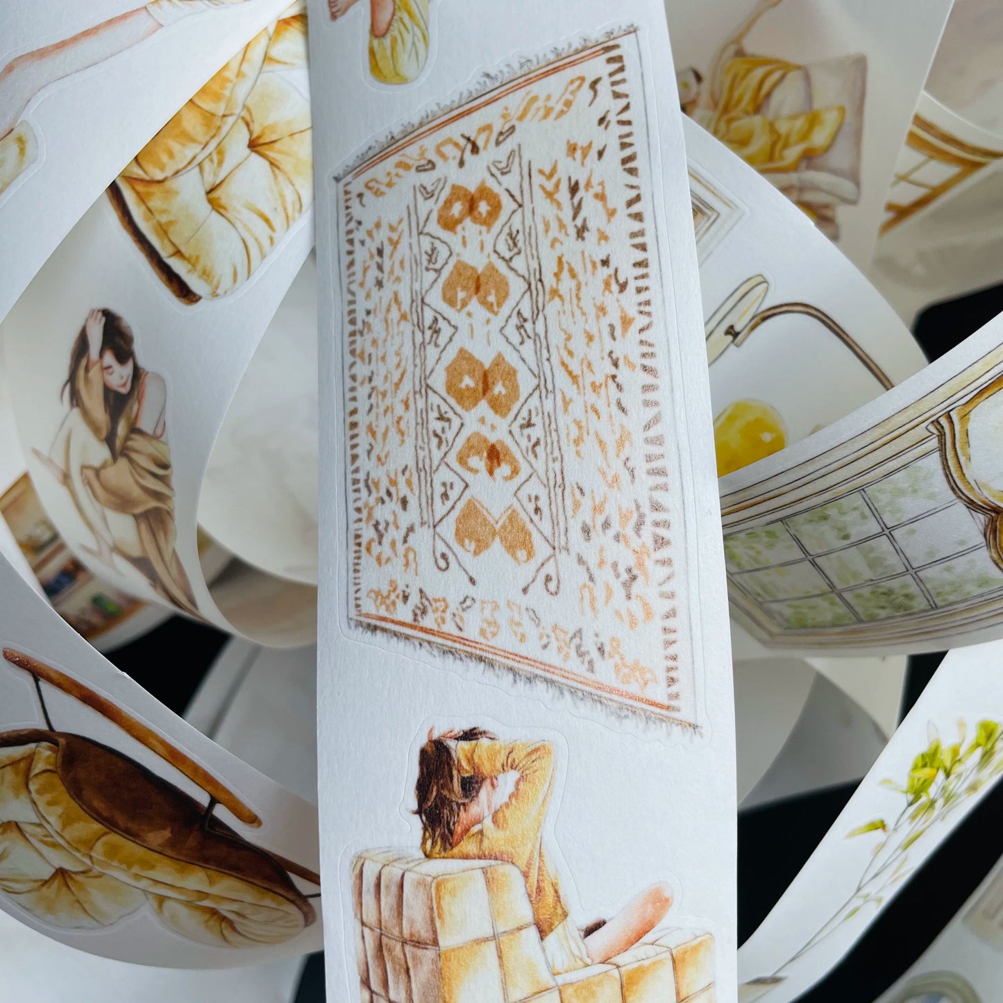 ZaoZao Vol3【Nest】Original Design Kiss-Cut Washi PET Tape Stickers,for Scrapbook Supplies,Journaling,Junk Journal,Bullet Journal,Planner Stickers