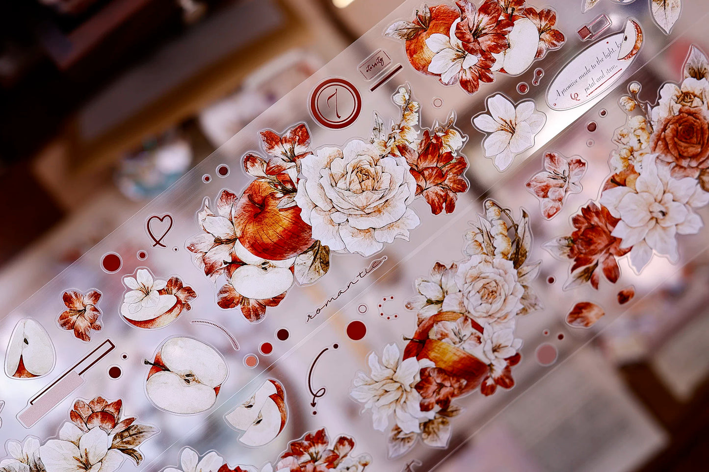 XiaoBaiJia【Sweet Dream Blossoms】Orginal Design Kiss-cut Washi/Pet Floral Tape Light Retro Landscaping Stickers