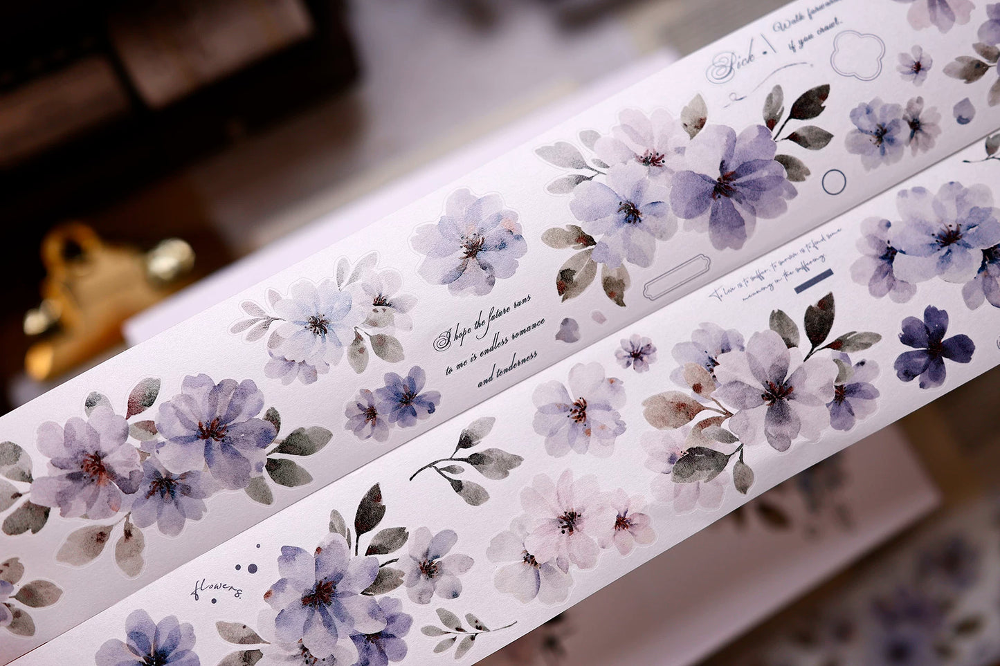 XiaoBaiJia Salt Series【Fog Blue Dense Branches】Pre-cut Orginal Design Washi/Pet Tape Light Retro Stickers