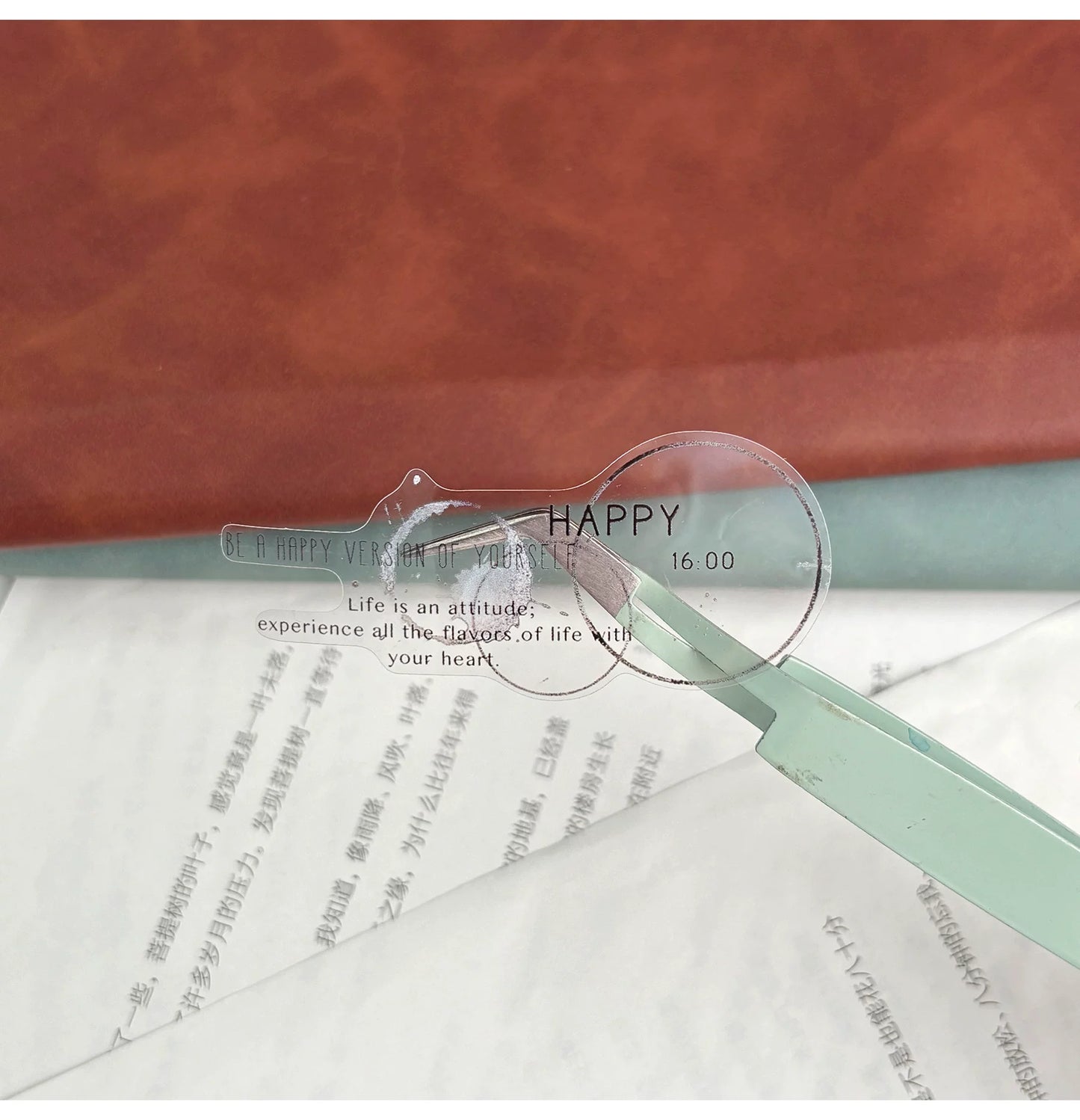 ZiYuanSu【Old Imprint】Background Line Grid Text Pre-cut Washi/PET Tape