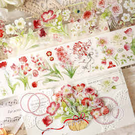 BaiCang【Fei Meng Luo Zhi】Orginal Design Washi/Pet Tape Light Retro Landscaping Stickers,for Scrapbook Supplies,Scrapbook Tape Stickers,Junk Journal Supplies