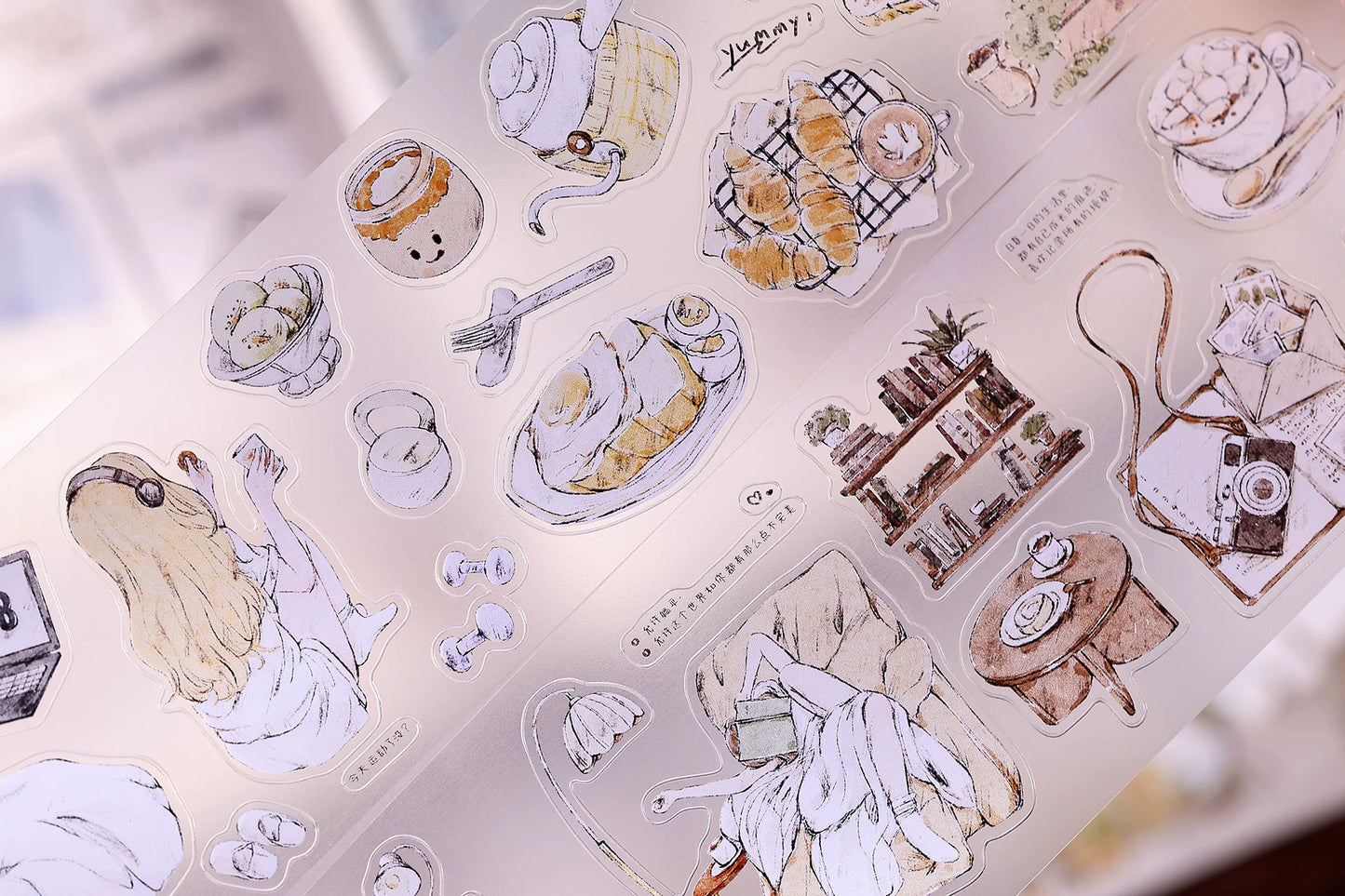 XiaoBaiJia Salt Series【A Person's Daily Routine】Pre-cut Orginal Design Washi/Pet Tape Light Retro Stickers