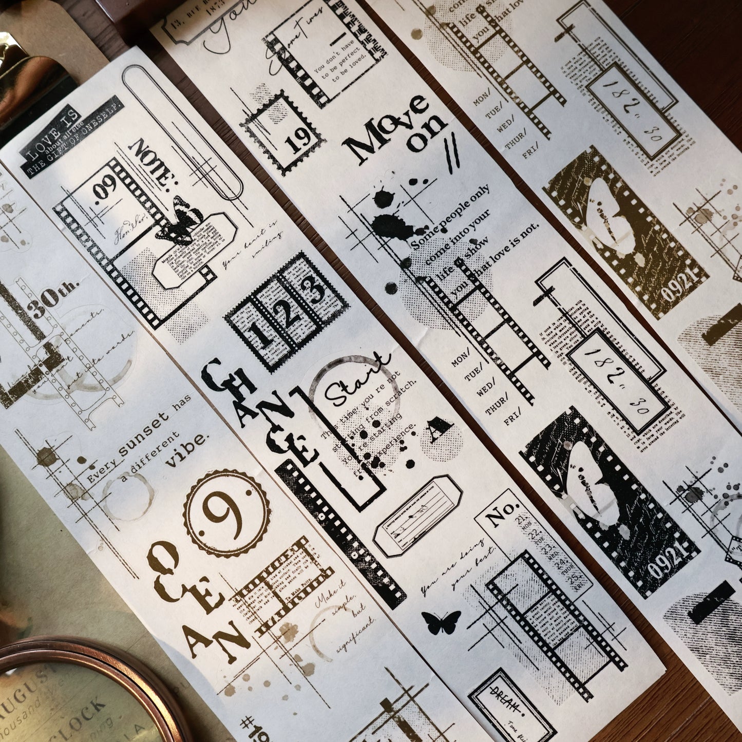 YiEr Vol15【Old Collection】Orginal Design Pre-cut Washi/Pet Floral Tape Light Retro Landscaping Stickers