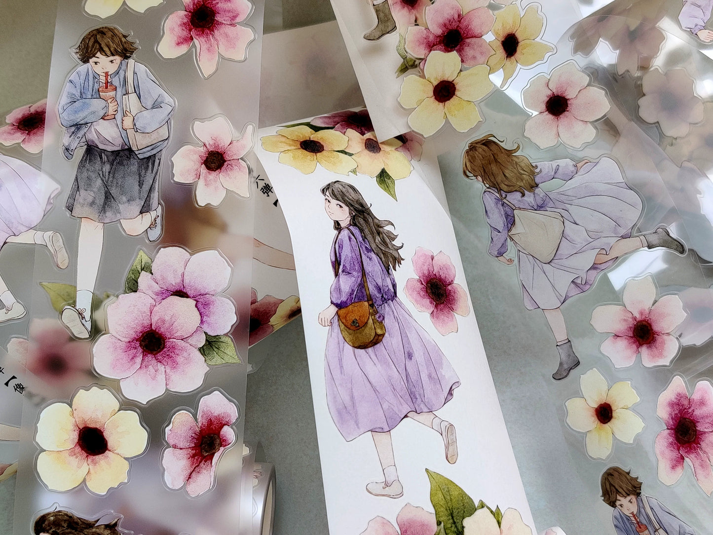 Xiangxiang Vol6【Like the Wind】Light Retro Character Scenery Orginal Design Washi Pet Tape Landscaping Stickers
