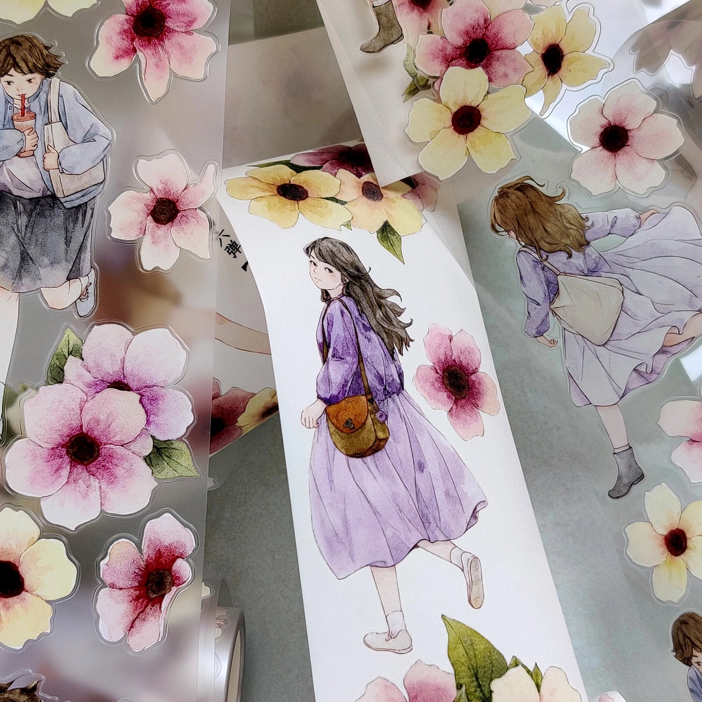 Xiangxiang Vol6【Like the Wind】Light Retro Character Scenery Orginal Design Washi Pet Tape Landscaping Stickers
