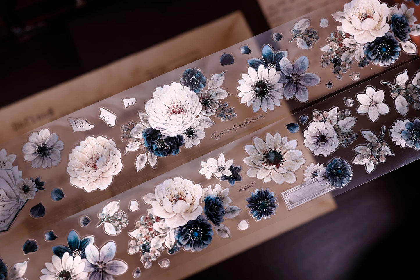 XiaoBaiJia【Old Color Floral Traces】Pre-cut Floral Orginal Design Taiwan Washi Pet Tape Light Retro Stickers